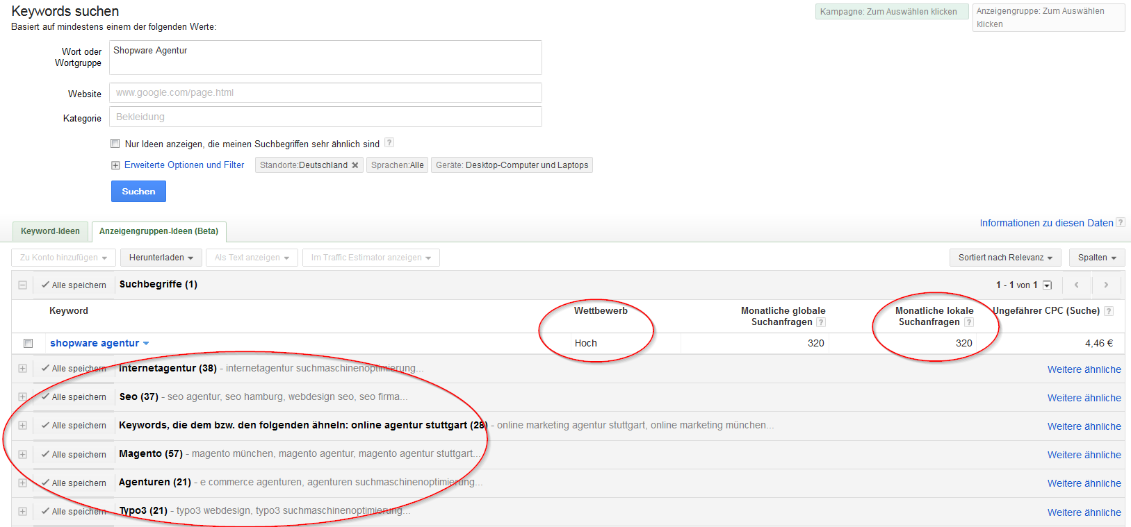 Keyword Recherche